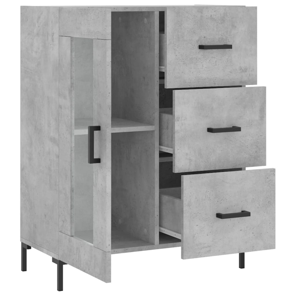 Credenza Grigio Cemento 69,5x34x90 cm in Legno Multistrato 828048