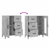 Credenza Grigio Cemento 69,5x34x90 cm in Legno Multistrato 828048