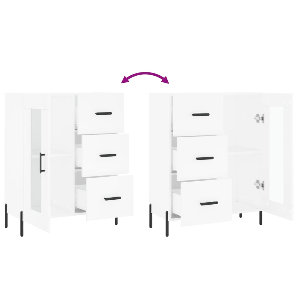 Credenza-Buffet-Armadio da cucina Bianca 69,5x34x90 cm in Legno Multistrato 665851