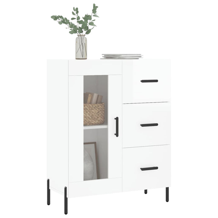 Credenza 69,5x34x90 cm in Legno Multistrato Bianco Lucidocod mxl 79911