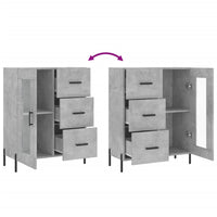 Credenza Grigio Cemento 69,5x34x90 cm in Legno Multistrato 828056