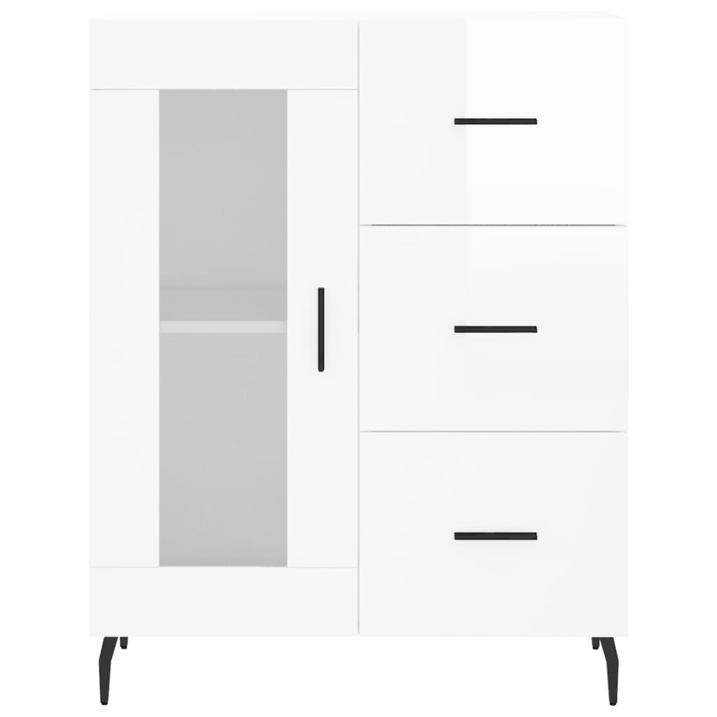 Credenza 69,5x34x90 cm in Legno Multistrato Bianco Lucido 828062