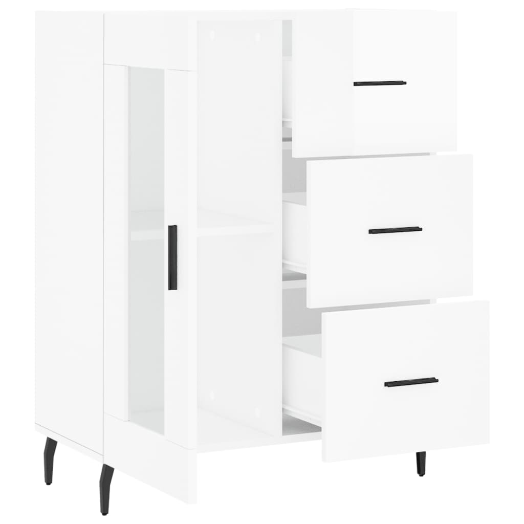 Credenza 69,5x34x90 cm in Legno Multistrato Bianco Lucido 828062