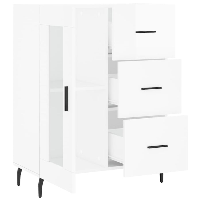 Credenza 69,5x34x90 cm in Legno Multistrato Bianco Lucido 828062