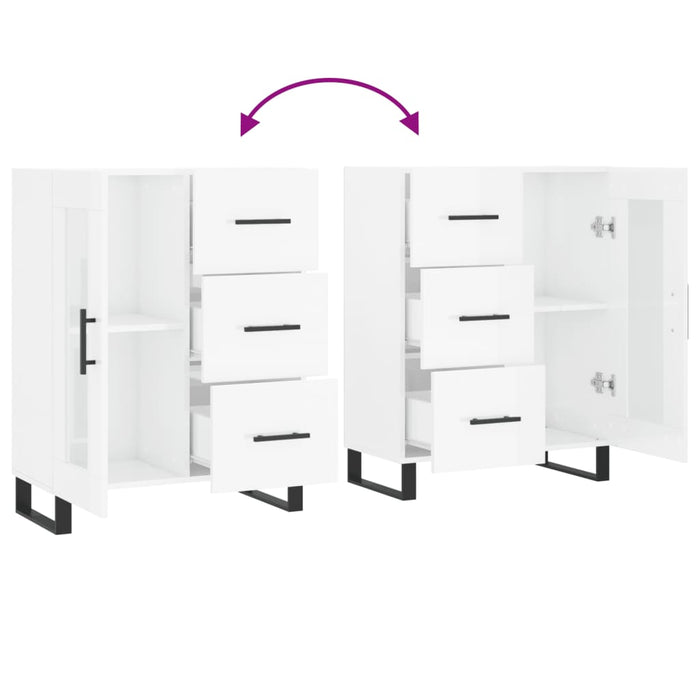 Credenza 69,5x34x90 cm in Legno Multistrato Bianco Lucido 828070