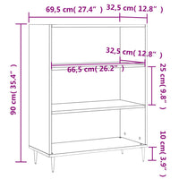 Libreria Bianca 69,5x32,5x90 cm in Legno Multistrato 828348