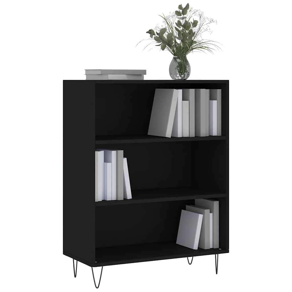 Libreria Nera 69,5x32,5x90 cm in Legno Multistrato 828357