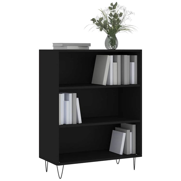Libreria Nera 69,5x32,5x90 cm in Legno Multistrato 828357