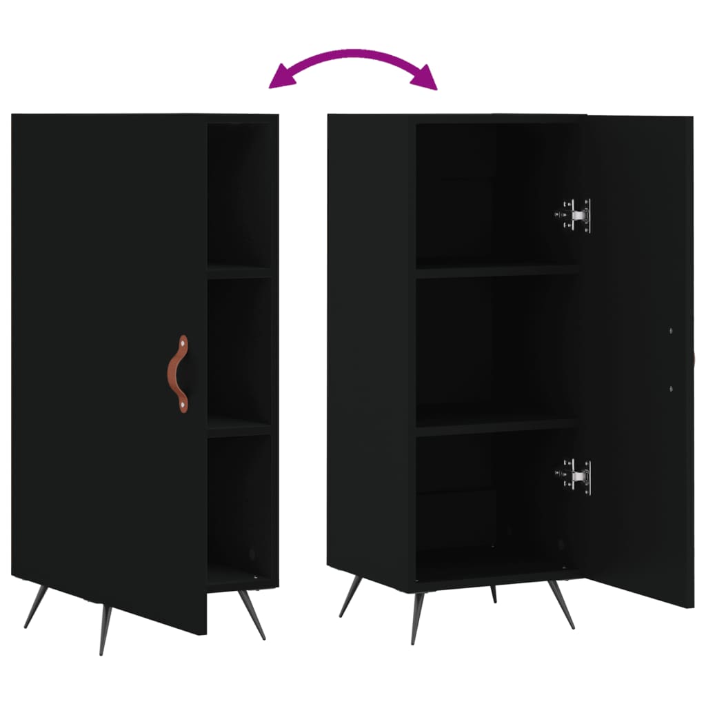 Credenza-Buffet-Armadio da cucina Nero 34,5x34x90 cm in Legno Multistrato 505664