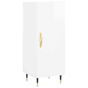 Credenza Bianco Lucido 34,5x34x90 cm in Legno Multistrato 828518