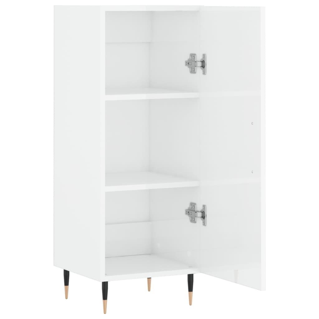Credenza Bianco Lucido 34,5x34x90 cm in Legno Multistrato 828518