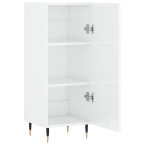 Credenza Bianco Lucido 34,5x34x90 cm in Legno Multistrato 828518