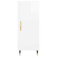 Credenza Bianco Lucido 34,5x34x90 cm in Legno Multistrato 828518