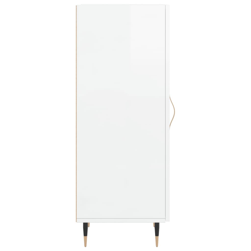 Credenza Bianco Lucido 34,5x34x90 cm in Legno Multistrato 828518