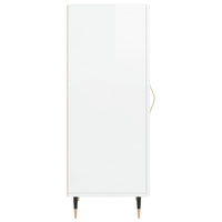 Credenza Bianco Lucido 34,5x34x90 cm in Legno Multistrato 828518