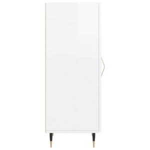 Credenza Bianco Lucido 34,5x34x90 cm in Legno Multistrato 828518