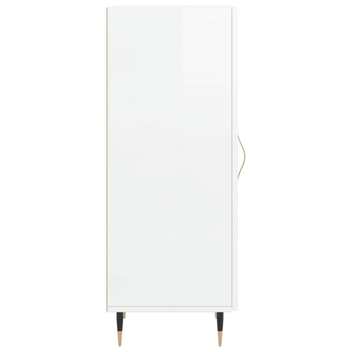 Credenza Bianco Lucido 34,5x34x90 cm in Legno Multistrato 828518