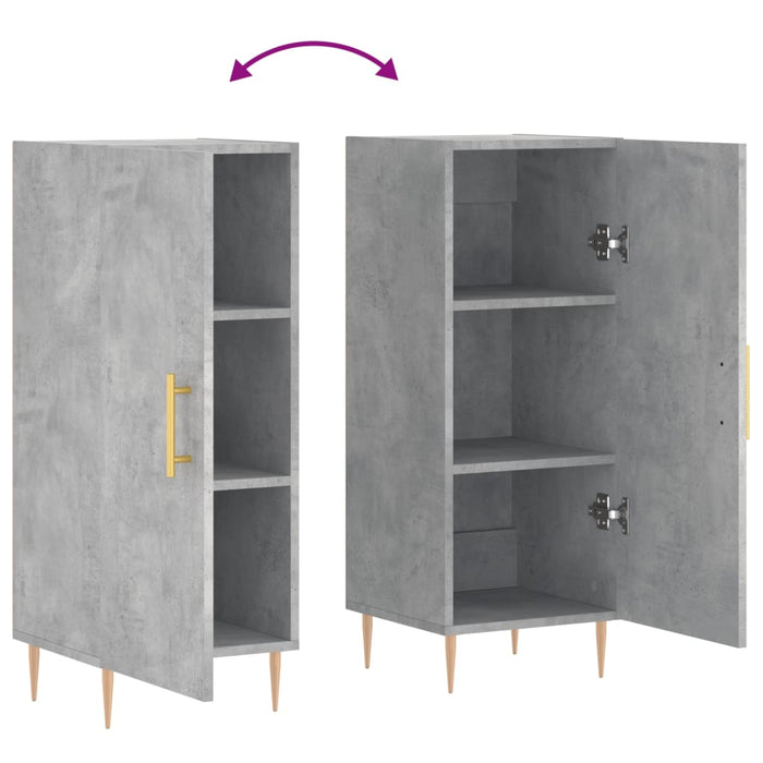 Credenza Grigio Cemento 34,5x34x90 cm in Legno Multistrato 828528