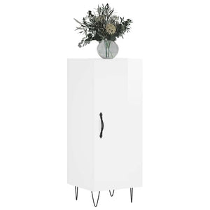 Credenza Bianco Lucido 34,5x34x90 cm in Legno Multistrato 828534