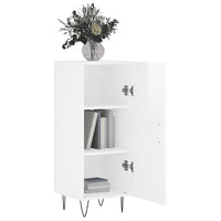 Credenza Bianco Lucido 34,5x34x90 cm in Legno Multistrato 828534