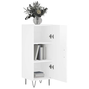 Credenza Bianco Lucido 34,5x34x90 cm in Legno Multistrato 828534