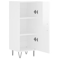 Credenza Bianco Lucido 34,5x34x90 cm in Legno Multistrato 828534
