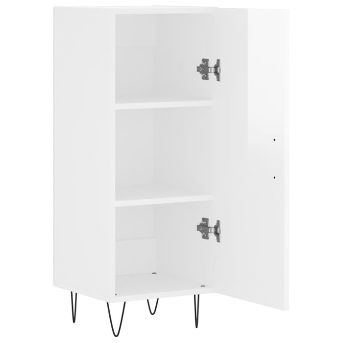 Credenza Bianco Lucido 34,5x34x90 cm in Legno Multistrato 828534