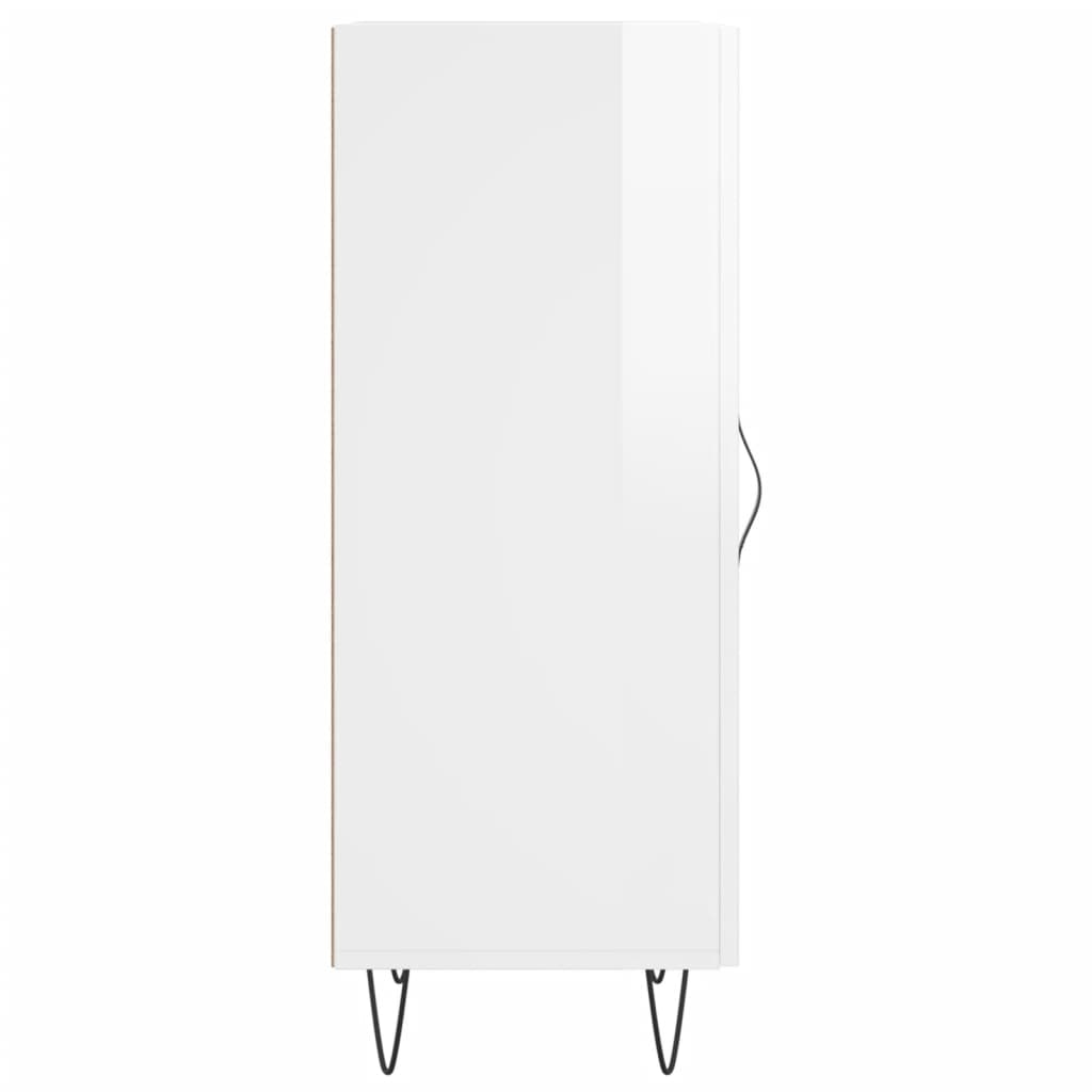 Credenza Bianco Lucido 34,5x34x90 cm in Legno Multistrato 828534