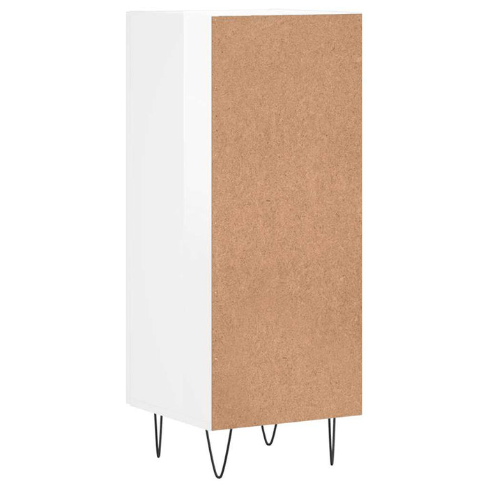 Credenza Bianco Lucido 34,5x34x90 cm in Legno Multistrato 828534