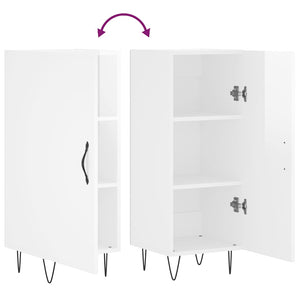 Credenza Bianco Lucido 34,5x34x90 cm in Legno Multistrato 828534