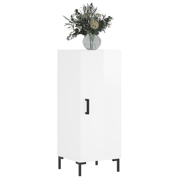 Credenza Bianco Lucido 34,5x34x90 cm in Legno Multistrato 828542