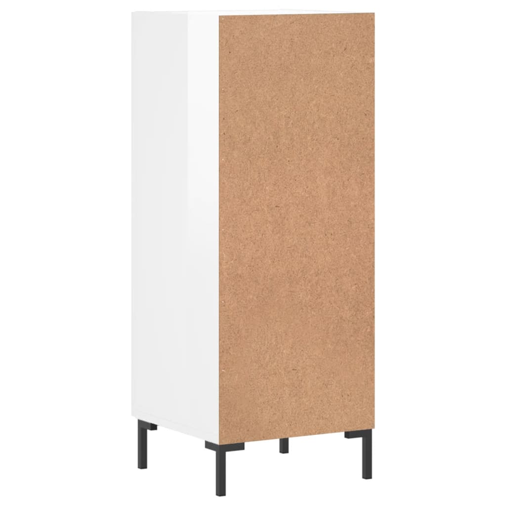 Credenza Bianco Lucido 34,5x34x90 cm in Legno Multistrato 828542