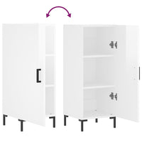 Credenza Bianco Lucido 34,5x34x90 cm in Legno Multistrato 828542