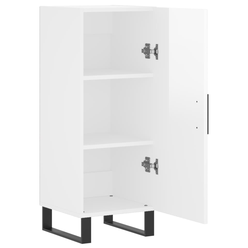 Credenza Bianco Lucido 34,5x34x90 cm in Legno Multistrato 828566