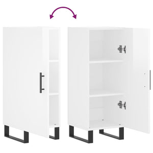 Credenza Bianco Lucido 34,5x34x90 cm in Legno Multistrato 828566