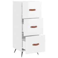 Credenza Bianco Lucido 34,5x34x90 cm in Legno Multistrato 828574