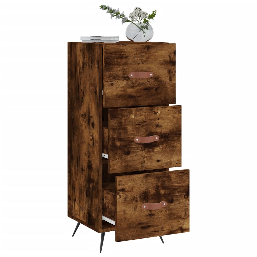 Credenza Rovere Fumo 34,5x34x90 cm in Legno Multistrato 828577