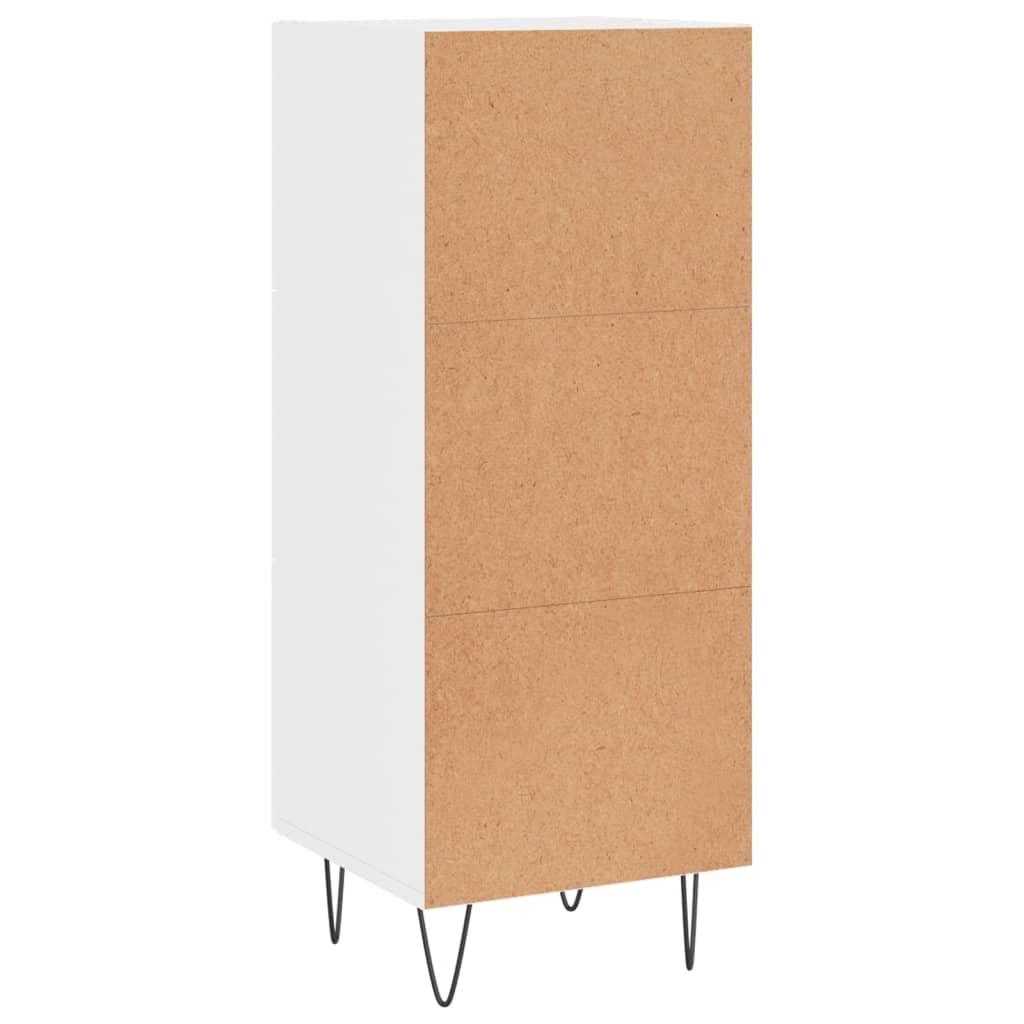 Credenza Bianco Lucido 34,5x34x90 cm in Legno Multistrato 828598