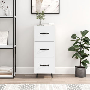 Credenza Bianco Lucido 34,5x34x90 cm in Legno Multistratocod mxl 79935