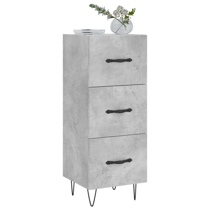 Credenza Grigio Cemento 34,5x34x90 cm in Legno Multistrato 828600