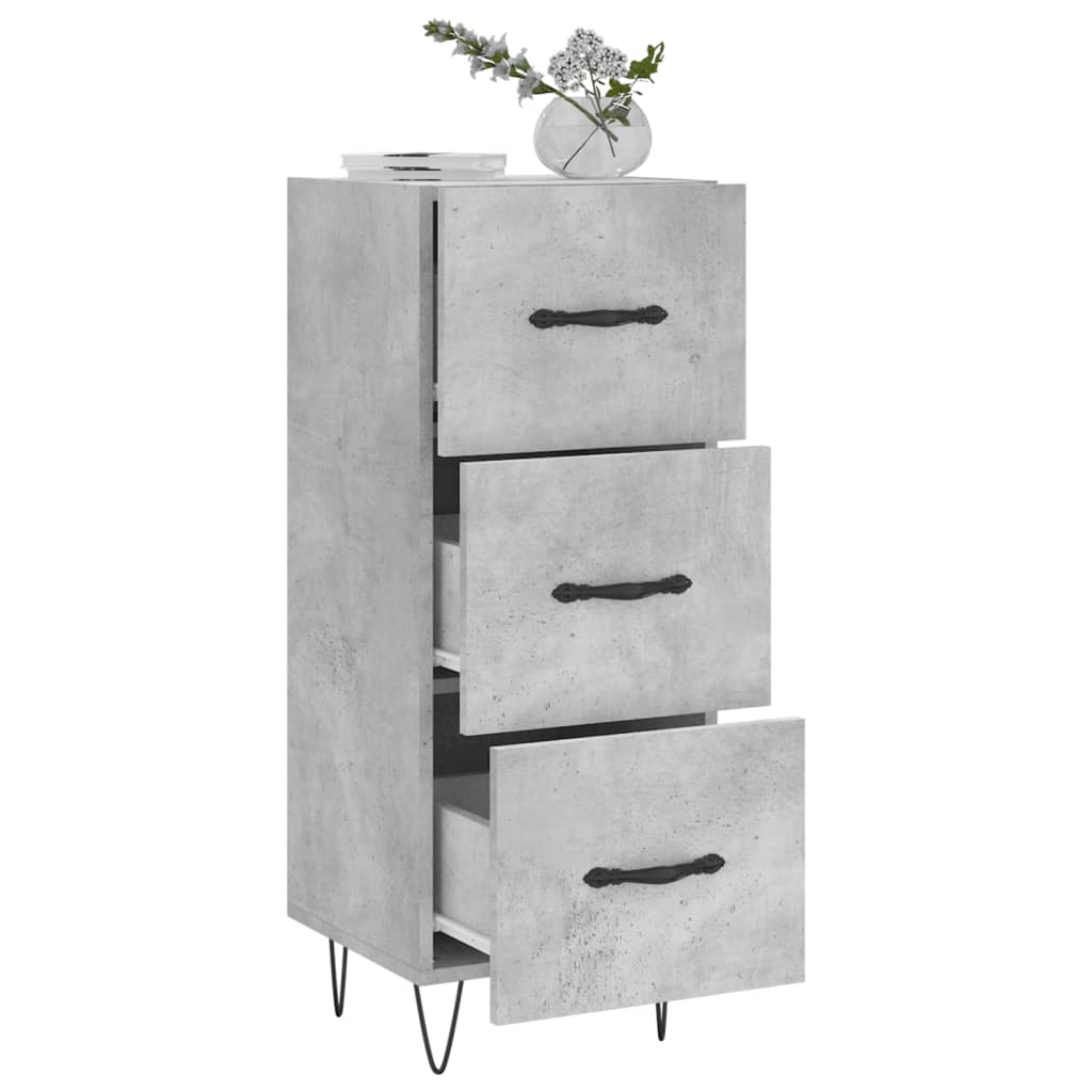 Credenza Grigio Cemento 34,5x34x90 cm in Legno Multistrato 828600