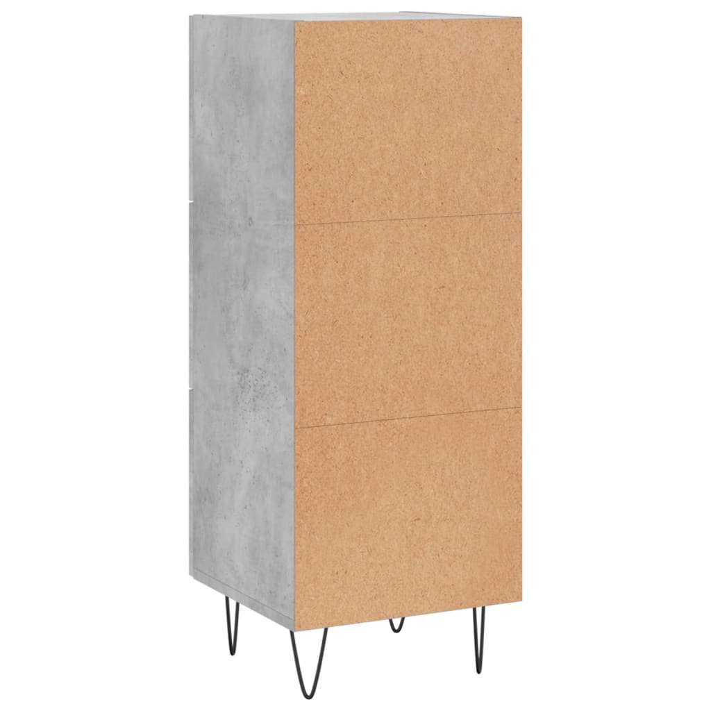 Credenza Grigio Cemento 34,5x34x90 cm in Legno Multistrato 828600