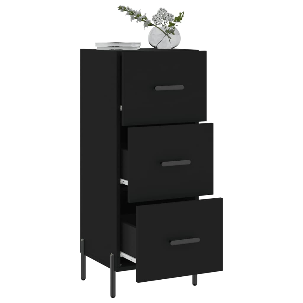 Credenza Nero 34,5x34x90 cm in Legno Multistrato 828613