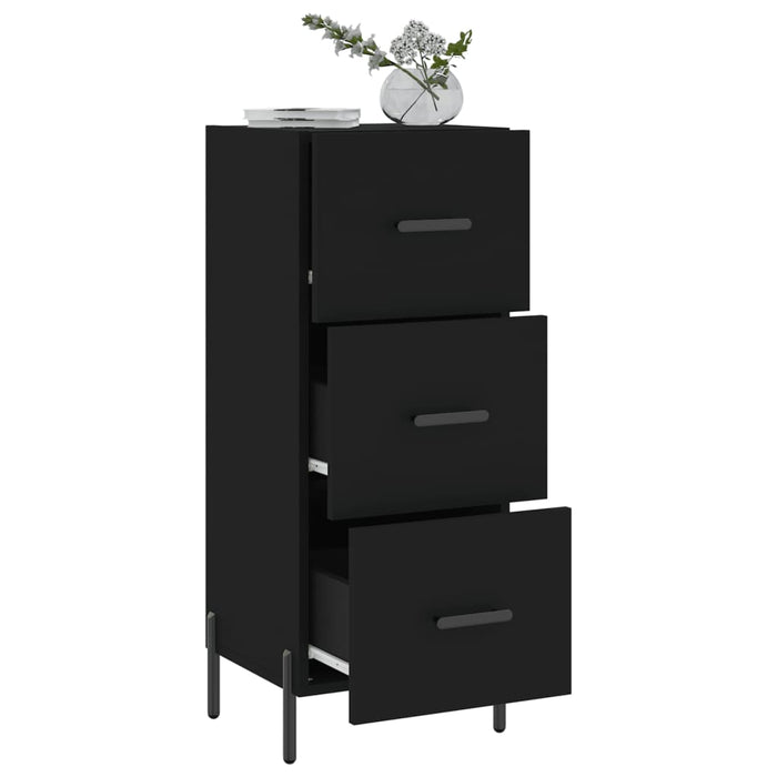 Credenza Nero 34,5x34x90 cm in Legno Multistrato 828613
