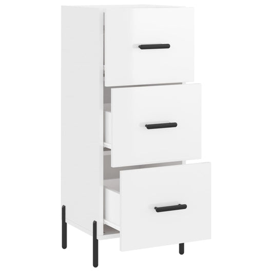 Credenza buffet cassettiera mobile contenitore organizer cucina soggiorno lucido 34,5 x 34 x 90 cm derivati ​​del legno bianco 02_0030627