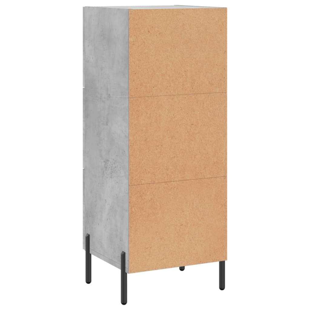 Credenza Grigio Cemento 34,5x34x90 cm in Legno Multistrato 828616