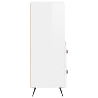 Credenza Bianco Lucido 34,5x34x90 cm in Legno Multistrato 828638