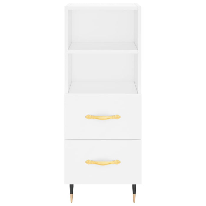 Credenza cassettiera cassettiera mobile contenitore organizer cucina soggiorno soggiorno 34,5 x 34 x 90 cm derivati ​​del legno bianco 02_0030250