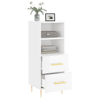 Credenza Bianco Lucido 34,5x34x90 cm in Legno Multistrato 828654