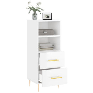 Credenza Bianco Lucido 34,5x34x90 cm in Legno Multistrato 828654